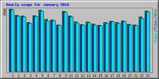 Hourly usage for January 2018